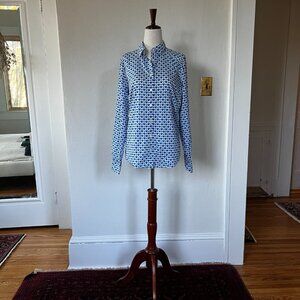 J.Crew Perfect Shirt Heart Print Button Down Size 4